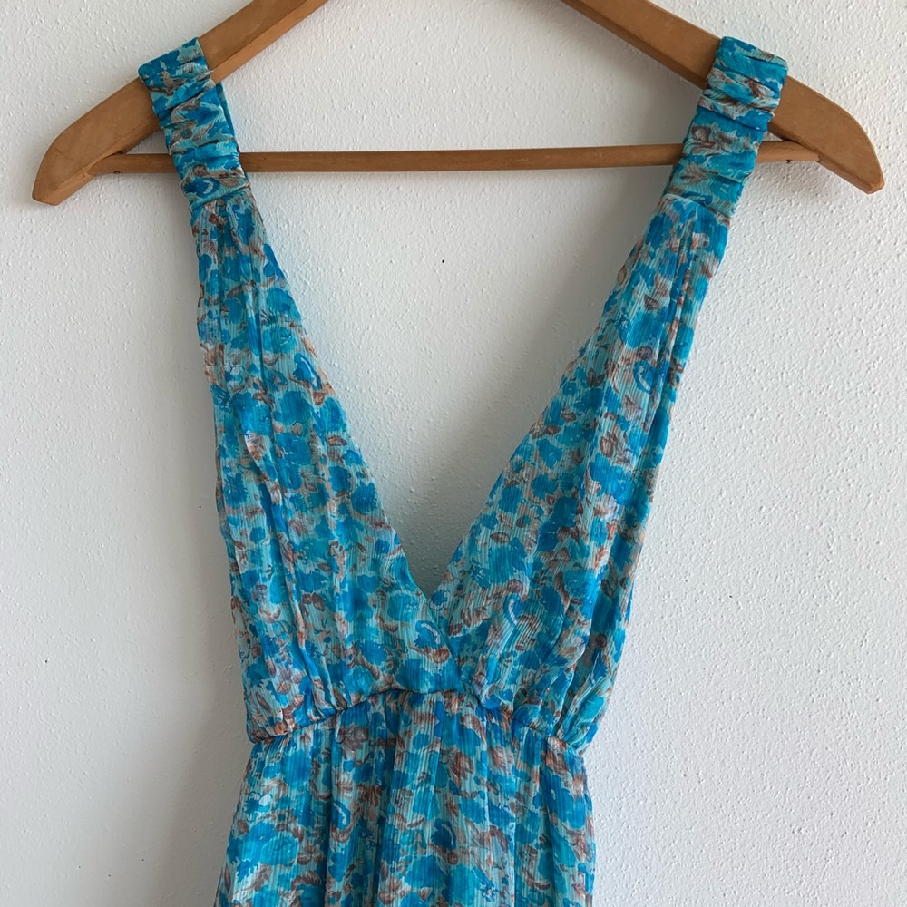 Crossback Watercolor Floral Silk Dress sz Small